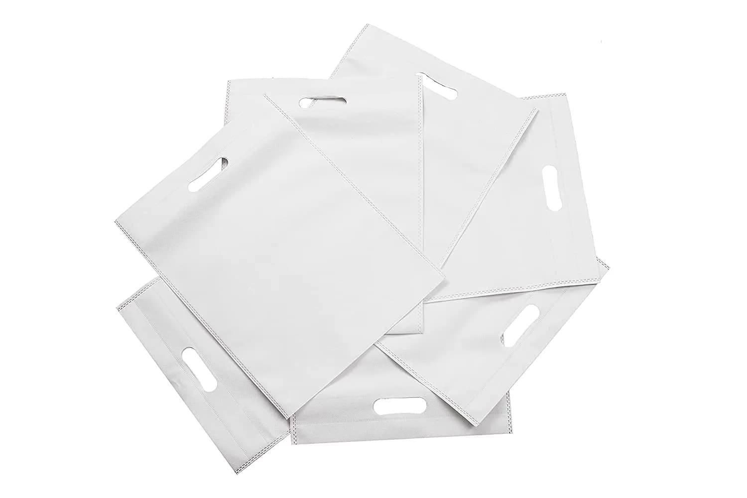 AGRASHRI ENTERPRISES D Cut Cloth Carry Bag Pack of 50 | 37.5cm x 48.9cm x 5.5cm (14.76in x 19.25in x 2.17in) - view 3