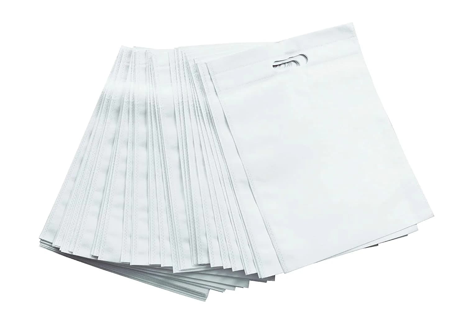 AGRASHRI ENTERPRISES D Cut Cloth Carry Bag Pack of 50 | 37.5cm x 48.9cm x 5.5cm (14.76in x 19.25in x 2.17in) - view 4