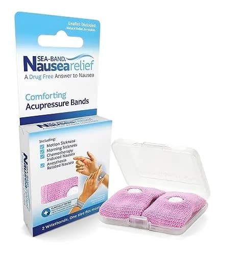 Sea-Band Anti-Nausea Acupressure Wristbands, 1 Pair, Pink | Drug-Free Nausea Relief for Travel Sickness thumbnail 4