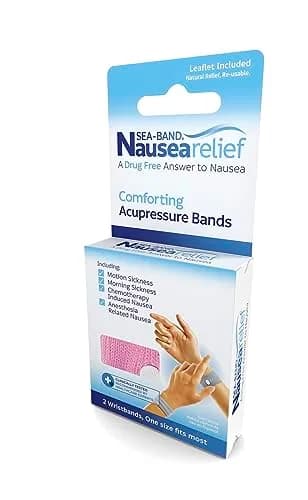 Sea-Band Anti-Nausea Acupressure Wristbands, 1 Pair, Pink | Drug-Free Nausea Relief for Travel Sickness thumbnail 5
