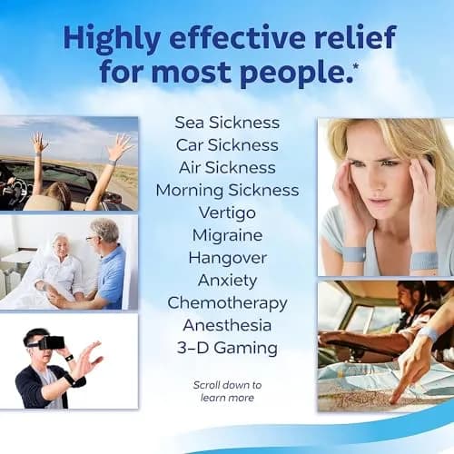 Sea-Band Anti-Nausea Acupressure Wristbands, 1 Pair, Pink | Drug-Free Nausea Relief for Travel Sickness thumbnail 7