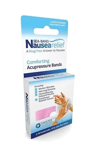 Sea-Band Anti-Nausea Acupressure Wristbands, 1 Pair, Pink | Drug-Free Nausea Relief for Travel Sickness thumbnail 3