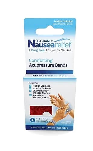 Sea-Band Red Acupressure Wristbands for Nausea Relief | 1 Pair (2 Bands) thumbnail 3