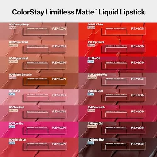 Revlon ColorStay Limitless Matte Lipstick 0.17 fl oz | Vibrant, 24HR Comfort for Sensitive Lips thumbnail 7