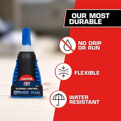 Loctite Super Glue Ultra Gel Control 0.14 fl oz (4.14 ml) Bottle, 3 Pack | Precise Application for Tough Repairs thumbnail 4
