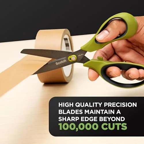Scotch Non-Stick Unboxing Scissors, 8-inch (20.32 cm) with Box Cutter Mode | Precision Sharpened Blades thumbnail 4