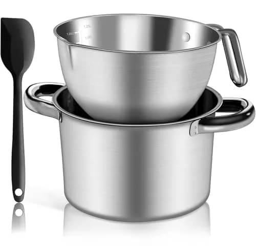 Marsheepy 1.8QT Double Boiler Melting Pot with 2.54QT Stainless Steel Pot | Food-Grade Steel, Stovetop & Dishwasher Safe thumbnail 1