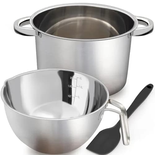 Marsheepy 1.8QT Double Boiler Melting Pot with 2.54QT Stainless Steel Pot | Food-Grade Steel, Stovetop & Dishwasher Safe thumbnail 6
