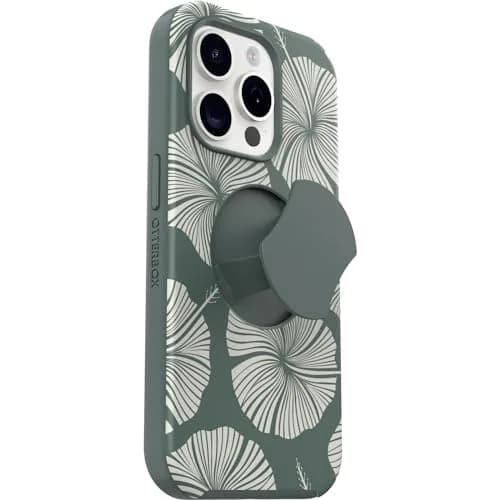 OtterBox OtterGrip Symmetry Series Case for iPhone 15 Pro (Only) - Island Getaway (Green) | Built-in Grip, Snaps to MagSafe, Raised Edges Protect Camera & Screen thumbnail 4