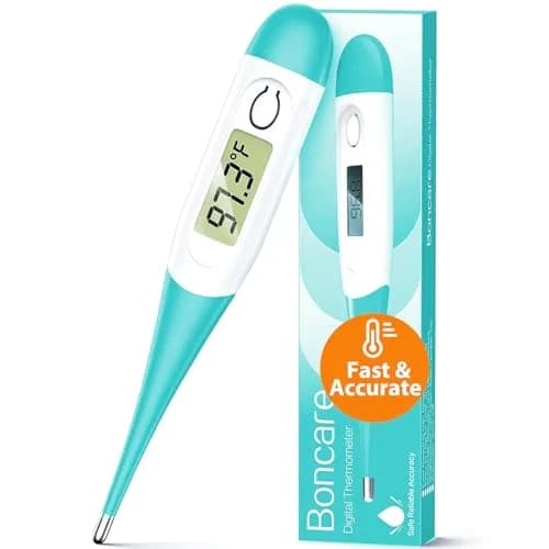 Boncare Digital Oral Thermometer Blue Green | Fast 10-Second Reading for Adults & Kids thumbnail 1