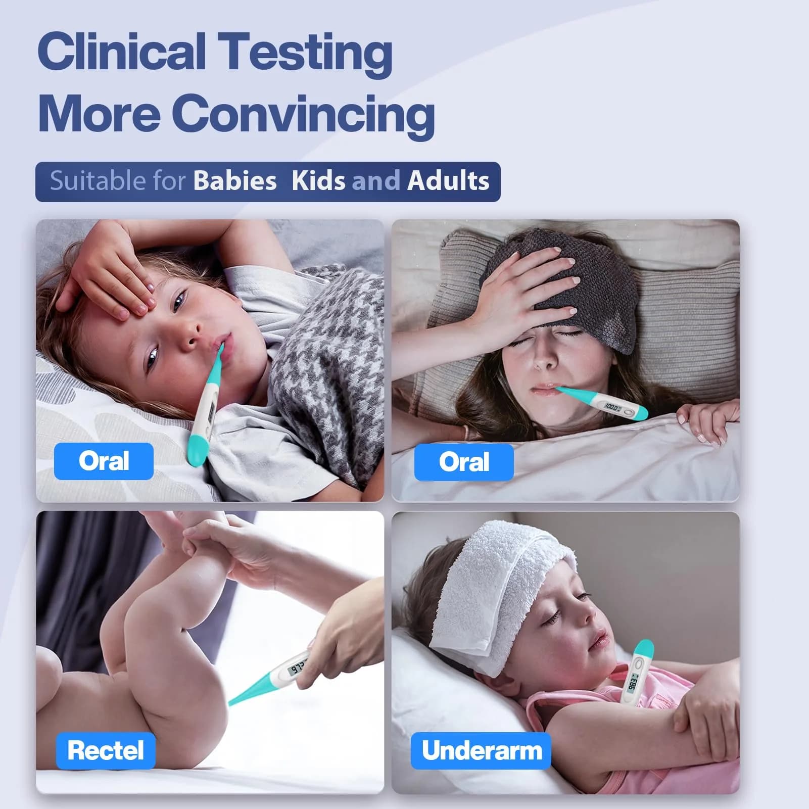 Boncare Digital Oral Thermometer Blue Green | Fast 10-Second Reading for Adults & Kids - view 4