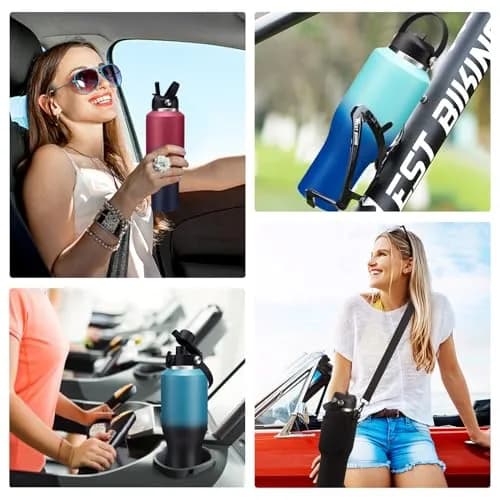 DIGJUPER 40oz Insulated Tumbler with Sleeve & 2 Lids | Keeps Cold 48 Hrs, Hot 24 Hrs thumbnail 8