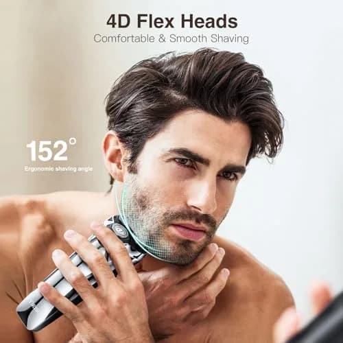 YIRISO 9000 RPM Rotary Shaver for Men, Silver, 200g (7.05 oz) | Smooth Shave with 4D Floating Head thumbnail 5