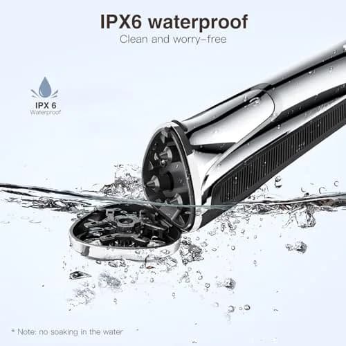 YIRISO 9000 RPM Rotary Shaver for Men, Silver, 200g (7.05 oz) | Smooth Shave with 4D Floating Head thumbnail 8