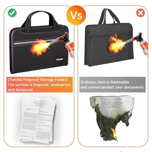Tamfile Fireproof Accordion File Organizer, Expanding File Folder | Fire & Water Resistant Document Storage thumbnail 4