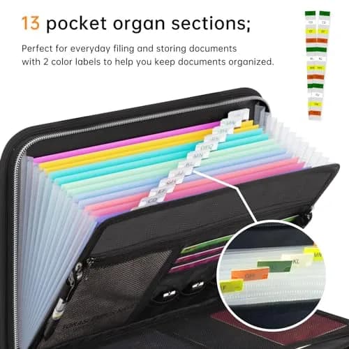 Tamfile Fireproof Accordion File Organizer, Expanding File Folder | Fire & Water Resistant Document Storage thumbnail 9