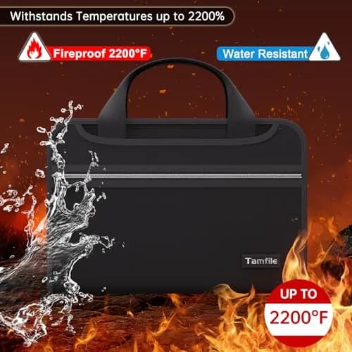 Tamfile Fireproof Accordion File Organizer, Expanding File Folder | Fire & Water Resistant Document Storage thumbnail 2