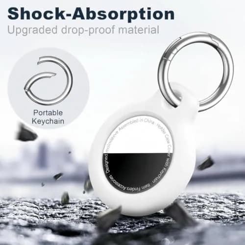 MOLOSLEEVE AirTag Case for 2nd Gen (2026) & 1st Gen, Shockproof Hard PC Holder with Keychain | White thumbnail 5