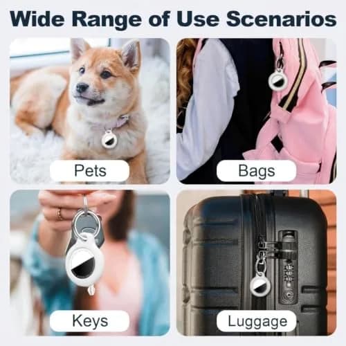 MOLOSLEEVE AirTag Case for 2nd Gen (2026) & 1st Gen, Shockproof Hard PC Holder with Keychain | White thumbnail 6