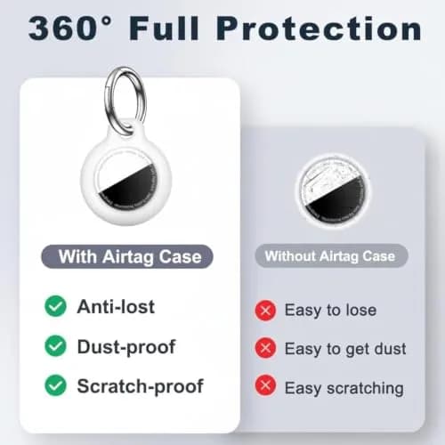 MOLOSLEEVE AirTag Case for 2nd Gen (2026) & 1st Gen, Shockproof Hard PC Holder with Keychain | White thumbnail 4