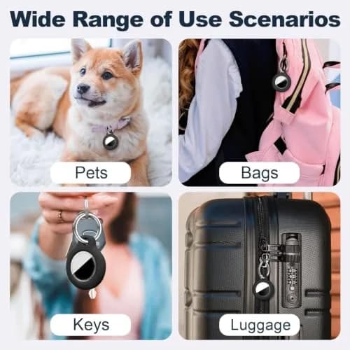 MOLOSLEEVE Black 4 Pack Keychain for AirTag 2nd Gen & 1st Gen | Shockproof Protective Cover thumbnail 6