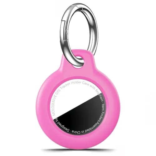 MOLOSLEEVE AirTag Keychain Case for 1st & 2nd Gen | Rose Red Hard PC Protective Cover thumbnail 1