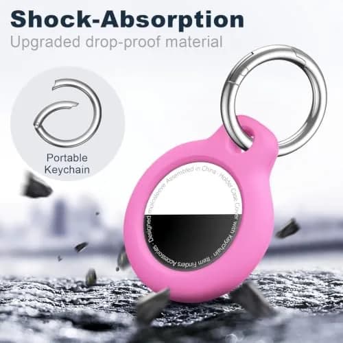 MOLOSLEEVE AirTag Keychain Case for 1st & 2nd Gen | Rose Red Hard PC Protective Cover thumbnail 5