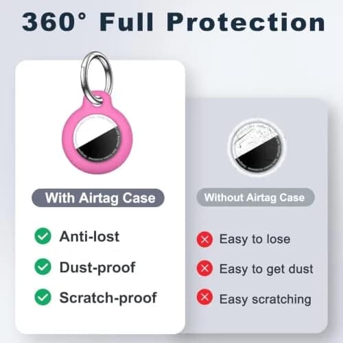 MOLOSLEEVE AirTag Keychain Case for 1st & 2nd Gen | Rose Red Hard PC Protective Cover thumbnail 4