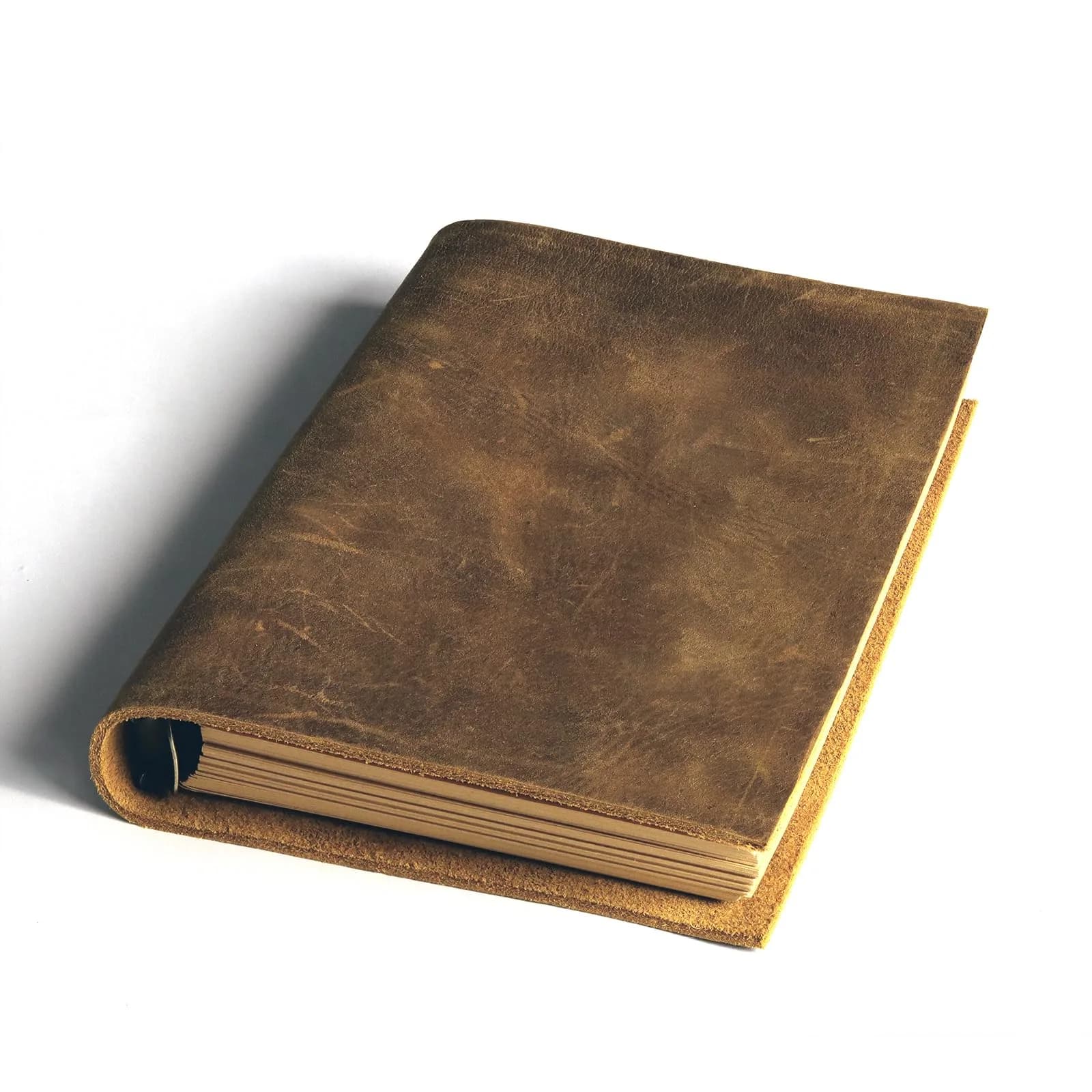 Fishknow A6 Vintage Leather Journal Notebook 18.5cm (7.3") x 12.5cm (5") | Refillable 6-Ring Binder for Planners & Travel — Brown