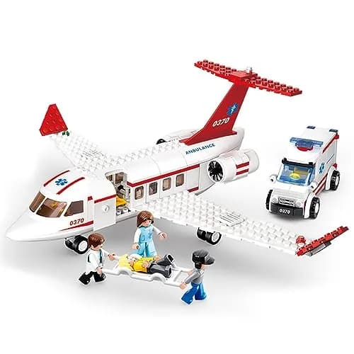 ENHANA City Airplane Station Toy with Ambulance & Workers | 335 Pieces (156 g) thumbnail 1