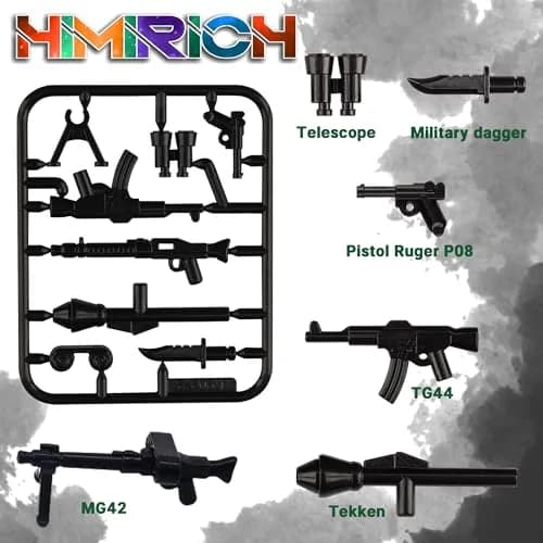 HIMIRICH Military Weapons Pack Accessories Kits Toys, 41 Pcs | Safe, Compatible with Major Brands, for Boys 6+ thumbnail 4