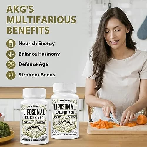 AJAXERRUE Liposomal Calcium AKG Supplement 1500 MG | High Absorption for Longevity & Energy thumbnail 6