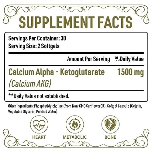 AJAXERRUE Liposomal Calcium AKG Supplement 1500 MG | High Absorption for Longevity & Energy thumbnail 2