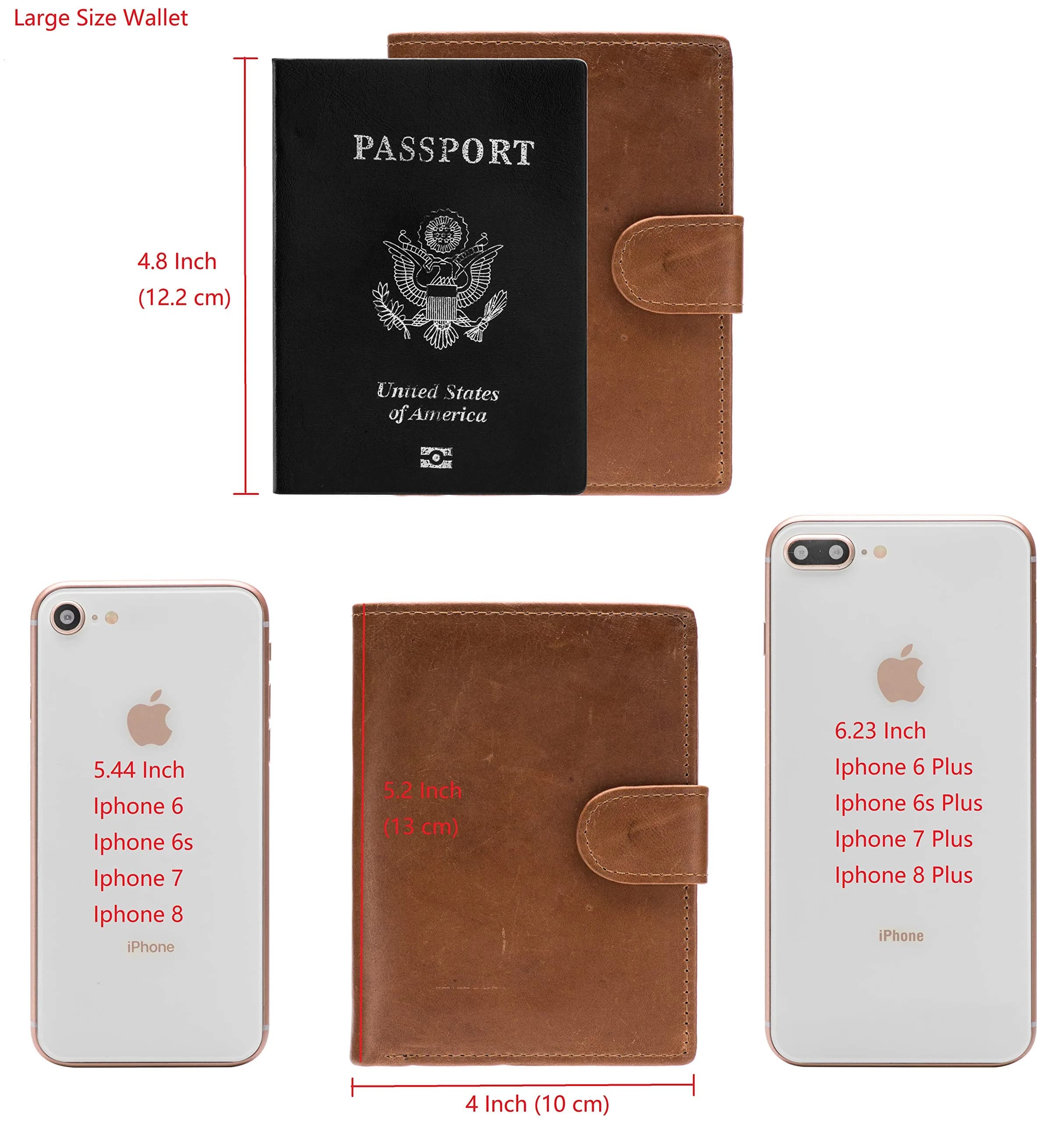 POKOFO Brown Large RFID Genuine Leather Trifold Wallet for Men | Classic Design, 14 Card Slots - view 2