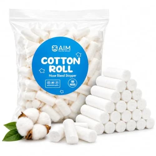 AIM DENTAL SUPPLY Cotton Rolls for Nosebleeds & Dental Use 1.5 Inch Diameter | Pack of 50 thumbnail 1