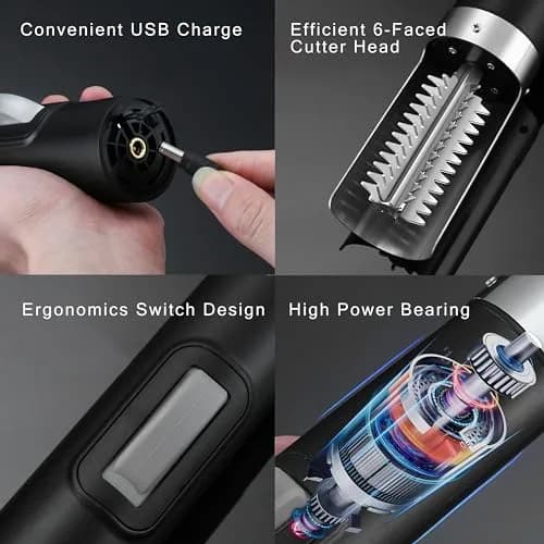 YiDeyuLL Electric Fish Scaler 29.21cm (11.5 inches) Black | Removes Scales Effortlessly thumbnail 3