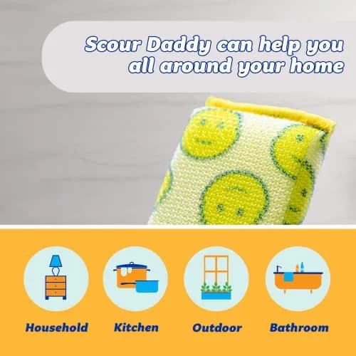 Scrub Daddy Scour Daddy XL | Heavy Duty Non Scratch Mesh Sponge for Kitchen & Bathroom Cleaning thumbnail 3