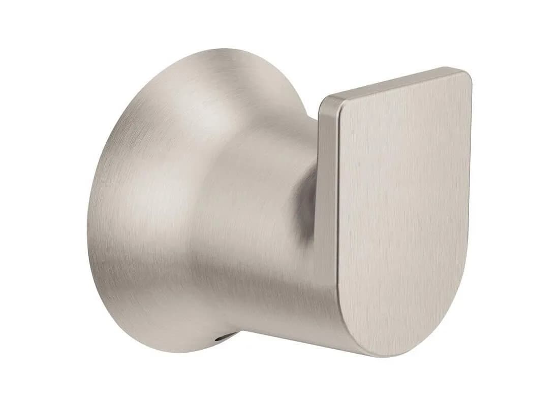 Moen Genta Single Hook Robe Hook in Brushed Nickel | 30 lbs Capacity, Wall Mount, Zinc Material