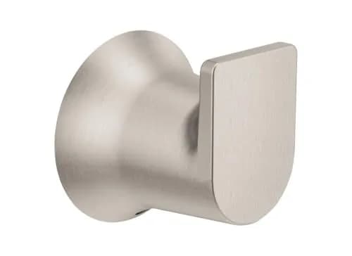 Moen Genta Single Hook Robe Hook in Brushed Nickel | 30 lbs Capacity, Wall Mount, Zinc Material thumbnail 1
