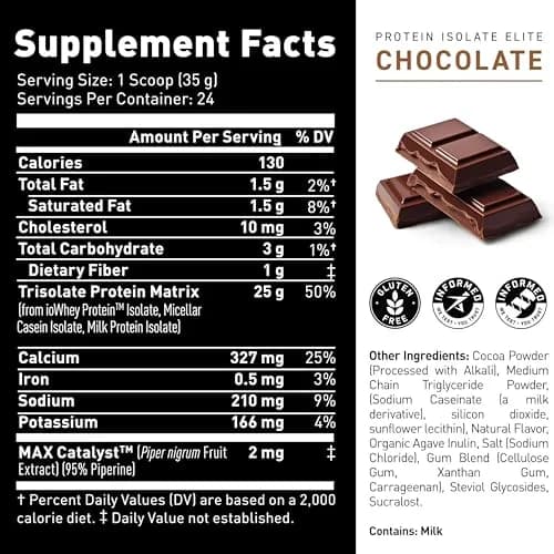 Kaged Protein Powder Elite: 100% Isolate Blend Whey | 2lbs | Muscle Recovery & Growth thumbnail 6