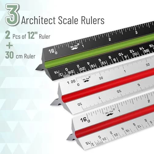 Mr. Pen Architectural Scale Ruler 12 Inch (30 cm) 3-Pack | Precision Drafting Tool for Architects & Engineers thumbnail 2