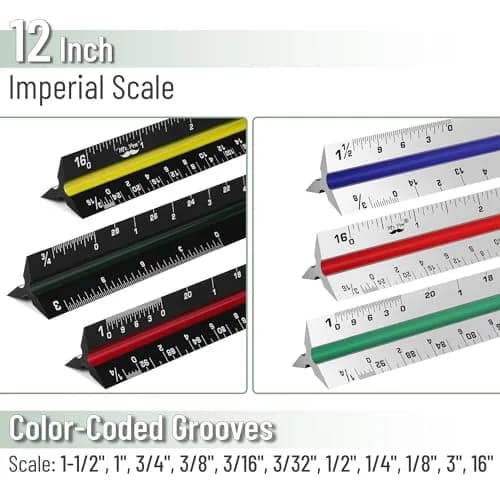 Mr. Pen Architectural Scale Ruler 12 Inch (30 cm) 3-Pack | Precision Drafting Tool for Architects & Engineers thumbnail 3