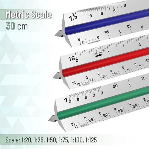 Mr. Pen Architectural Scale Ruler 12 Inch (30 cm) 3-Pack | Precision Drafting Tool for Architects & Engineers thumbnail 4