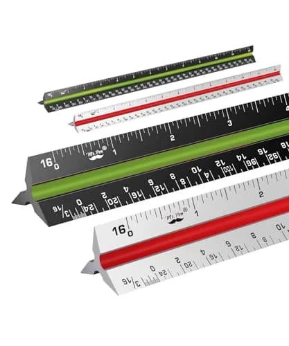 Mr. Pen Architectural Scale Ruler 12 Inch (30.48 cm) 2-Pack Black & Silver | Precise Imperial Measurements for Architects & Engineers thumbnail 1
