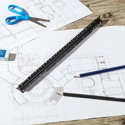 Mr. Pen Architectural Scale Ruler 12 Inch (30.48 cm) 2-Pack Black & Silver | Precise Imperial Measurements for Architects & Engineers thumbnail 8