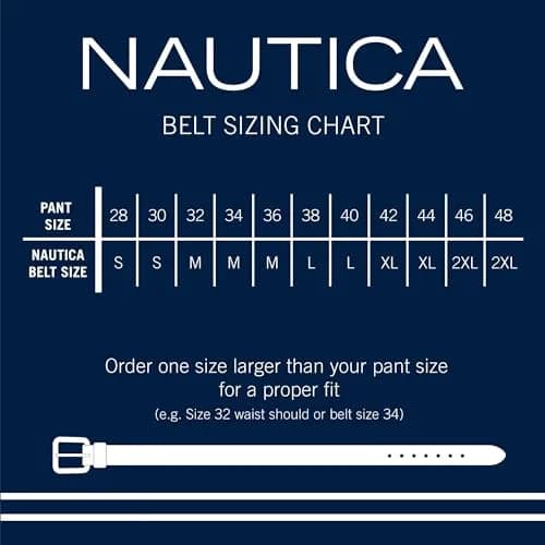 Nautica Mens Stripe Stretch Webbing Belt | Elastic | Leather Tab | Adjustable | Classic | Everyday | Business | Work | Casual | Metal Buckle - Navy/Red, Large thumbnail 6