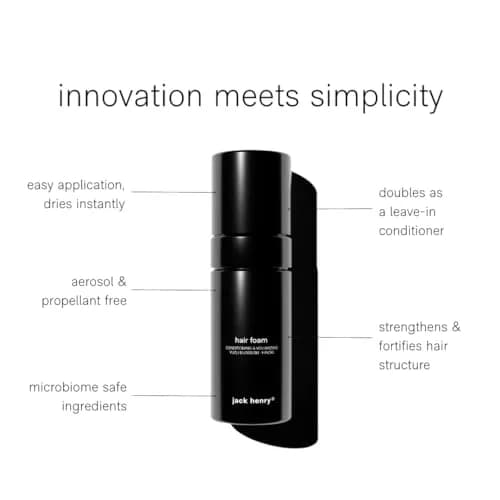 Jack Henry Volumizing Hair Mousse, Polymer Free Meadowfoam Foam, 3.3 oz | Touchable Volume & Conditioning thumbnail 2