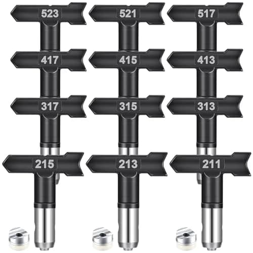 Zhengmy Airless Paint Sprayer Tips 12 Pcs (211-523) | 1/4" NPT Stainless Steel Nozzles for Home & Industrial Painting thumbnail 1