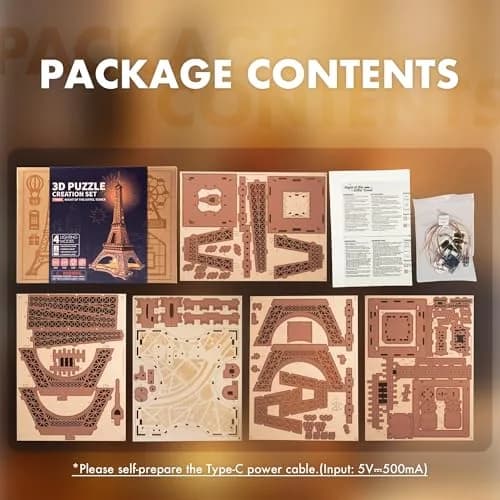 ROBOTIME 3D Puzzle for Adults DIY Model Building Kit Wooden Eiffel Tower | Elegant Architecture Toy thumbnail 7