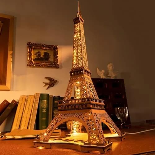 ROBOTIME 3D Puzzle for Adults DIY Model Building Kit Wooden Eiffel Tower | Elegant Architecture Toy thumbnail 2